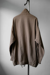 CONFECT UpcycleLino Super Water-Repellent Linen Omi-Zarashi Zip Shirt 日本設計師品牌 棉麻皺摺拉鏈襯衫外套 卡其