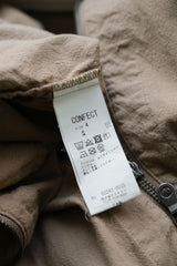 CONFECT UpcycleLino Super Water-Repellent Linen Omi-Zarashi Zip Shirt 日本設計師品牌 棉麻皺摺拉鏈襯衫外套 卡其