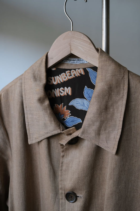 Sasquatchfabrix 12S/S Linen Trench Coat Japanese designer brand printed lined linen long coat