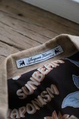 Sasquatchfabrix 12S/S リネントレンチコート 日本のデザイナーブランド プリント裏地付きリネンロングコート