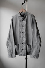 John Undercover 16S/S Side Zip Chinese Shirt Side Zip Stand Collar Chinese Knot Tang Suit Shirt