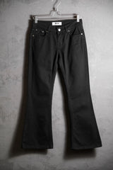 MSGM Black Denim Flared Jeans Italian designer brand logo patch denim flared jeans