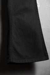 MSGM Black Denim Flared Jeans Italian designer brand logo patch denim flared jeans