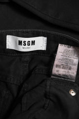 MSGM Black Denim Flared Jeans Italian designer brand logo patch denim flared jeans