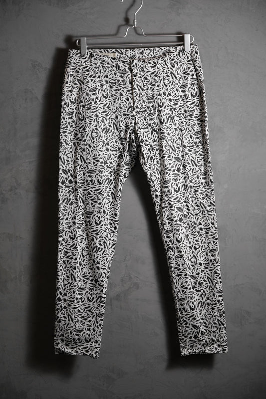 Maison Kitsune 15S/S All Over Print Slacks 法國設計師品牌 小狐狸 黑白印花修身長褲