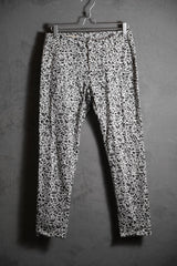 Maison Kitsune 15S/S All Over Print Slacks French designer brand fox black and white print slim trousers