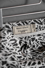 Maison Kitsune 15S/S All Over Print Slacks French designer brand fox black and white print slim trousers