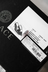 VERSACE Dua Lipa - Black Leather Corset Kitten Heels 凡賽斯 尖頭繫帶露跟低跟鞋