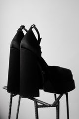 VERSACE Aevitas Satin Platform Heels Crystal Charm 凡賽斯 水鑽裝飾緞面厚底高跟鞋