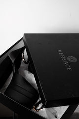 VERSACE Aevitas Satin Platform Heels Crystal Charm 凡賽斯 水鑽裝飾緞面厚底高跟鞋