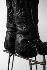 "SENDRA" Vintage Concho Strap Cowboy Western Boots Vintage carved belt silver cowboy western boots