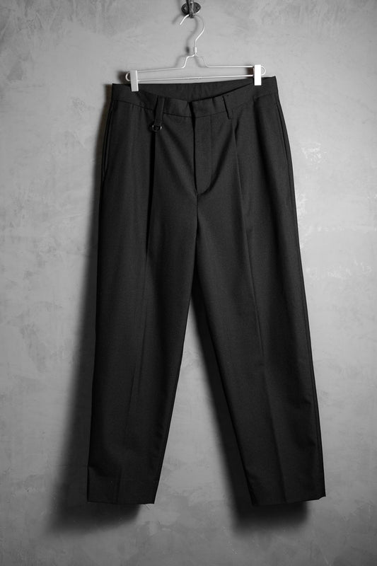 モンキータイム TW TWILL WIDE 1P PANTS ウールブレンドプリーツスーツワイドパンツ