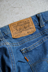 Levi's 1980's Vintage 40506 Orange Tab Denim Jeans orange label jeans with cut hems