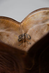 「SANCHO」ヴィンテージレザーカウボーイウエスタンブーツ キャラメルカラーの彫刻が施されたヴィンテージカウボーイウエスタンブーツ