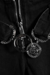 VERSACE Medusa Belted Black Denim Jeans 凡賽斯 金屬標誌腰帶 低腰黑牛仔褲
