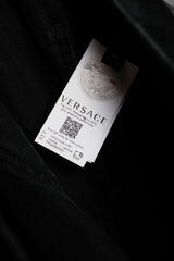 VERSACE Medusa Belted Black Denim Jeans 凡賽斯 金屬標誌腰帶 低腰黑牛仔褲