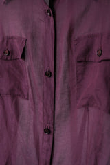 CELINE コットン/シルク シアーシャツ フランス製 コットンとシルクの混紡シアーシャツ