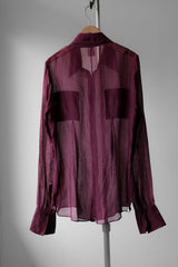 CELINE コットン/シルク シアーシャツ フランス製 コットンとシルクの混紡シアーシャツ