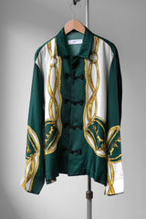 TOGA PULLA Scarf Pattern China Shirt & Pants 日本設計師品牌 絲巾印花中國結襯衫套裝 日本製