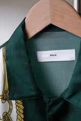 TOGA PULLA Scarf Pattern China Shirt & Pants 日本設計師品牌 絲巾印花中國結襯衫套裝 日本製