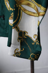 TOGA PULLA Scarf Pattern China Shirt & Pants 日本設計師品牌 絲巾印花中國結襯衫套裝 日本製