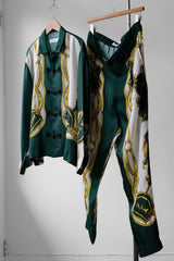 TOGA PULLA Scarf Pattern China Shirt & Pants 日本設計師品牌 絲巾印花中國結襯衫套裝 日本製