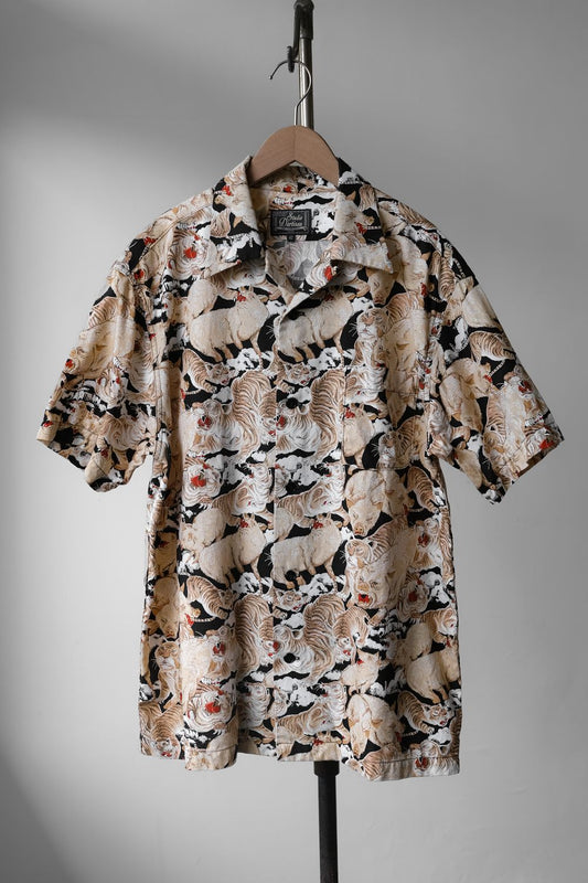 Studio D'artisan Hundred Pigs & Tigers Aloha Shirt Japanese replica brand Hundred Pigs & Tigers print Hawaiian shirt