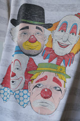 1980's Vintage Clowns Striped Tee Made in USA
