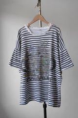 1990's Vintage Looney Tunes Striped Tee Vintage striped print short kicks Warner Bros. Looney Tunes