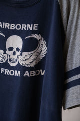 1980年代のヴィンテージAirborne Death From Above Tシャツ、ヴィンテージLachlanスリーブプリントのショートパンツ、アメリカ製