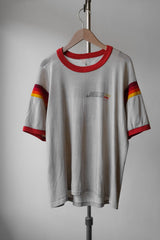 1980年代のヴィンテージ JEG'S ハイパフォーマンス リンガー Tシャツ ヴィンテージ レーシング プリント パイピング ショート キックス