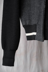 JIL SANDER 2000's Wool Varsity Jacket Wool Double Zipper Baseball Jacket riri Zipper