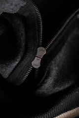 JIL SANDER 2000's Wool Varsity Jacket Wool Double Zipper Baseball Jacket riri Zipper