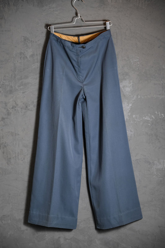 Vintage 70~90’s Wide Leg Flared Pants 古著斜紋布闊腿喇叭褲 淺藍色