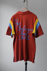 1970年代のキングルイ刺繍ボウリングポロシャツ。アメリカ製のヴィンテージチェーンカー刺繍ボウリングポロシャツ。