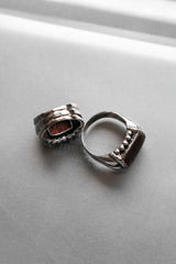 Vintage Wood Inlay 925 Sterling Silver Chunky Ring 木鑲嵌925純銀寬版戒