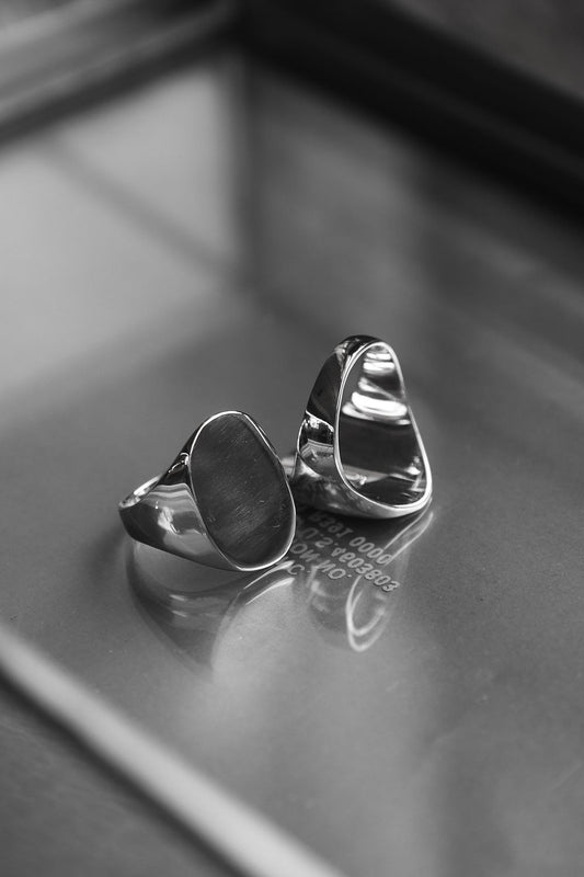 Minimal Blank Signet 925 Sterling Silver Ring