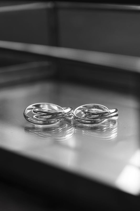 Interlocking Loop 925 Sterling Silver Ring Interlocking Loop 925 Sterling Silver Ring