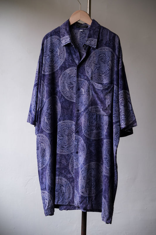ヴィンテージ「アルディヤント」オールオーバーダイプリントシャツ