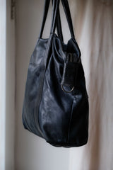 Maison Martin Margiela 12S/S 2-Way Leather Shoulder Tote Bag Maison Martin Margiela dark blue leather shoulder tote bag