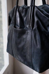 Maison Martin Margiela 12S/S 2-Way Leather Shoulder Tote Bag Maison Martin Margiela dark blue leather shoulder tote bag