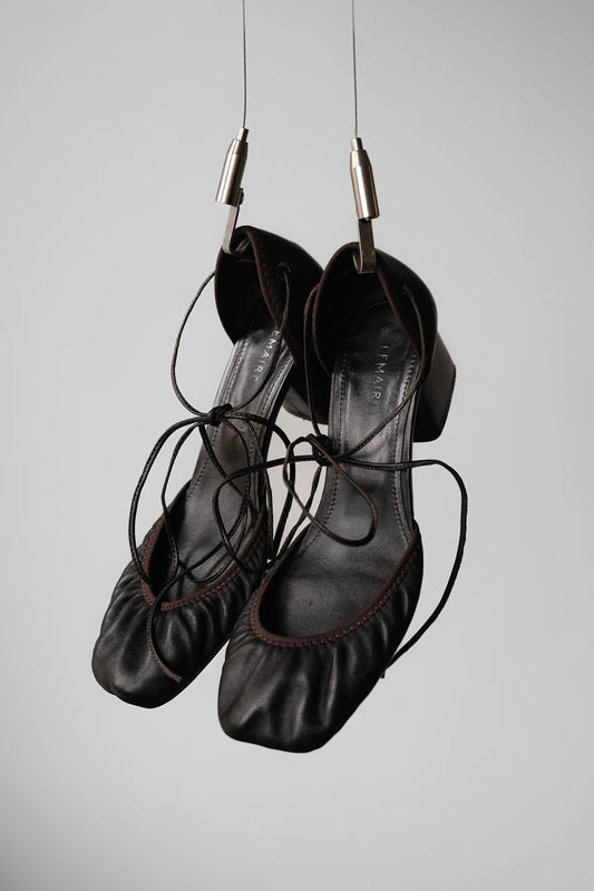 LEMAIRE Micro Ballerina 55 leather high-heeled ballet flats with sole