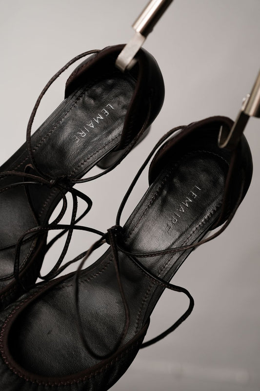 LEMAIRE Micro Ballerina 55 leather high-heeled ballet flats with sole