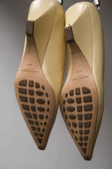 BOTTEGA VENETA PRE-LOVED Pointed low-heel pumps leather pointed low-heel pumps