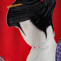 ヴィンテージ日本の芸者スタイルのレーヨンスカーフ日本の芸者プリントレーヨンスカーフ片面プリント