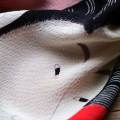 ヴィンテージ日本の芸者スタイルのレーヨンスカーフ日本の芸者プリントレーヨンスカーフ片面プリント