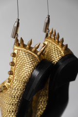 GUCCI by アレッサンドロ・ミケーレ 2016SS ゴールデンレザーウーブンスパイクオックスフォードシューズ