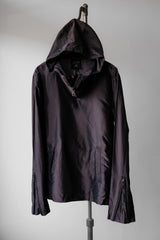 Jean Paul Gaultier Homme ハーフジップ フード付き アノラック ジャケット フランスのデザイナーブランド、初期のメタリックな光沢のハーフジップ フード付き軽量コート