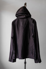 Jean Paul Gaultier Homme ハーフジップ フード付き アノラック ジャケット フランスのデザイナーブランド、初期のメタリックな光沢のハーフジップ フード付き軽量コート