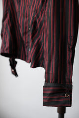 GUCCI Women’s Red & Black Striped Silk Shirt 古馳 女款 紅黑條紋真絲襯衫